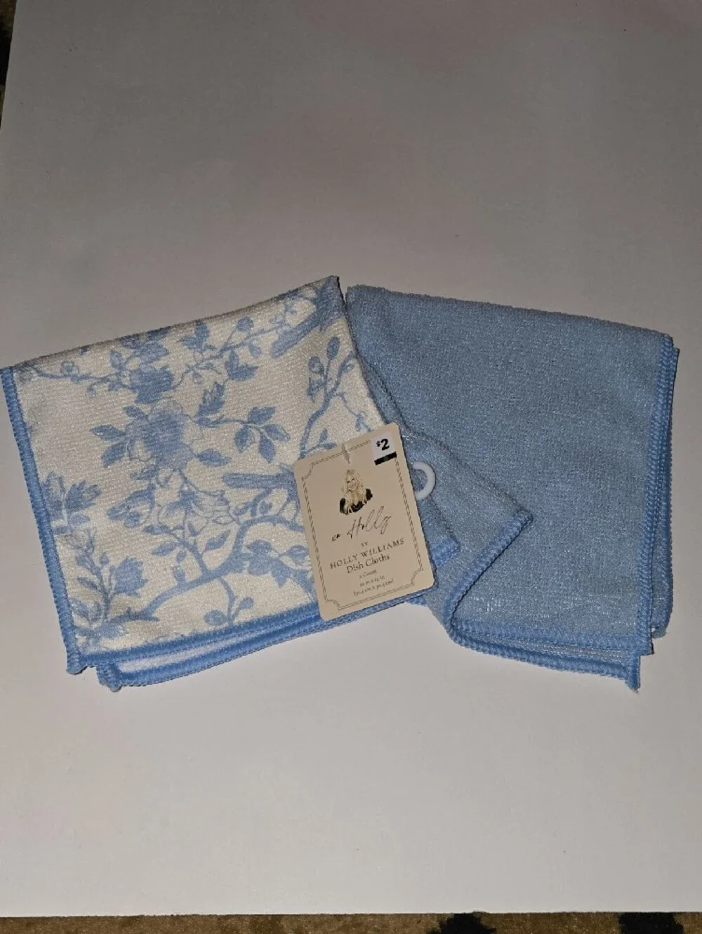 Holly Williams Blue Floral Dish Cloths - 2 Pack